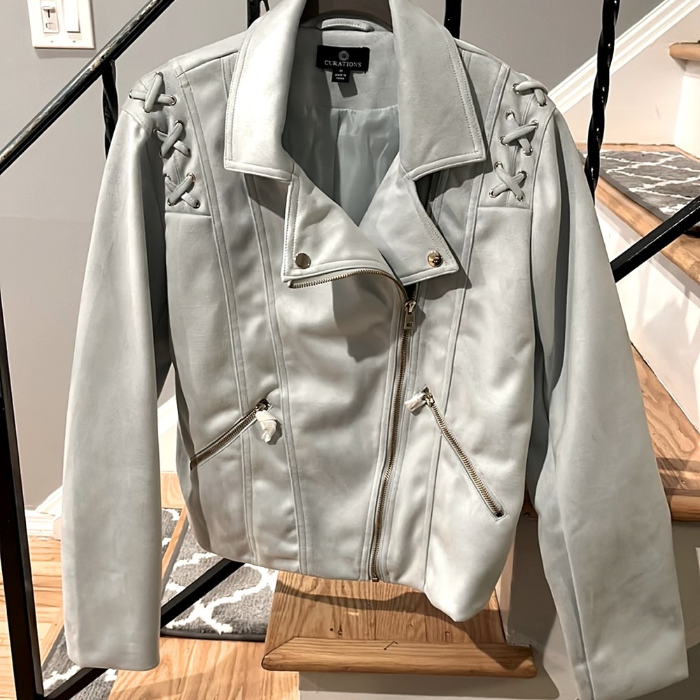 Curations micro suede moto jacket